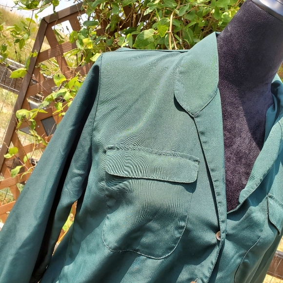 Worthington Women's Petite Green Button-Up Blouse Size 6P EUC - Picture 5 of 11